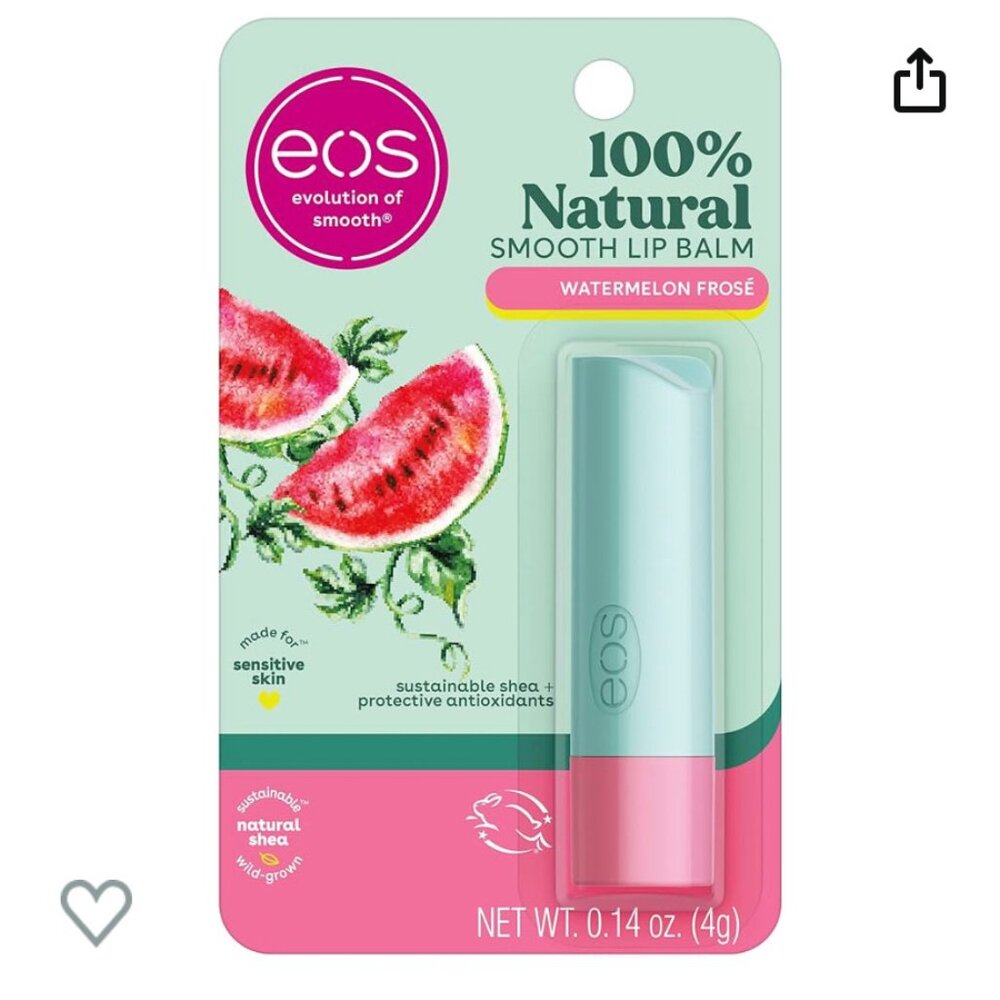 🎁FREE GIFT WITH PURCHASE🎁 EOS 100% Natural Smooth Lip Balm In Watermelon